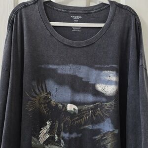 ARIZONA JEAN CO BRAND MENS BIG AND TALL SHORT SLEEVES BLACK EAGLE TEE-SHIRT 5XLT